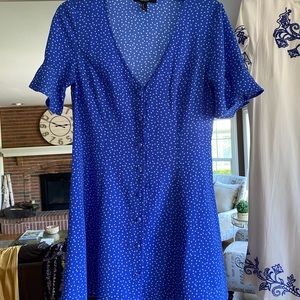 Forever 21 Blue and White Polka Dot Dress
